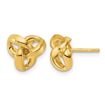 Leslie's Sterling Silver Gold-tone Polished Love Knot Post Earrings