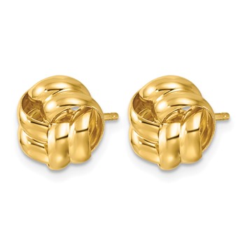 Leslie's Sterling Silver Gold-tone Polished Love Knot Post Earrings — alternate view