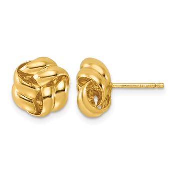 Leslie's Sterling Silver Gold-tone Polished Love Knot Post Earrings