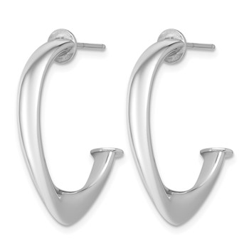 Leslie's Sterling Silver Rhod-plated Polished Twist J-Hoop Earrings — alternate view