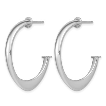 Leslie's Sterling Silver Rhod-plated Polished Twist J-Hoop Earrings — alternate view