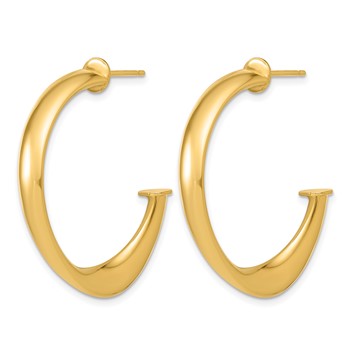 Leslie's Sterling Silver Gold-tone Polished Twist J-Hoop Earrings — alternate view