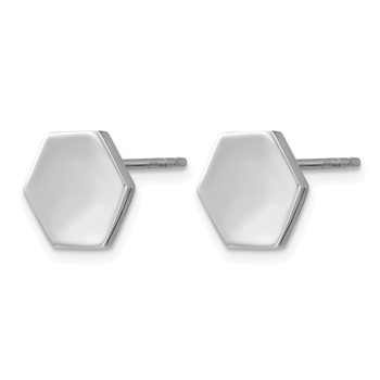 Leslie's Sterling Silver RH-plated Polished Geometric Post Earrings — alternate view