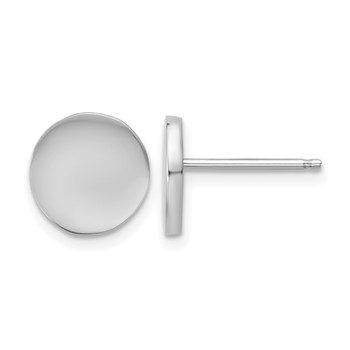 Leslie's Sterling Silver RH-Plated Polished Circle Post Earrings