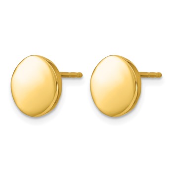 Leslie's Sterling Silver Gold-Plated Polished Circle Post Earrings — alternate view