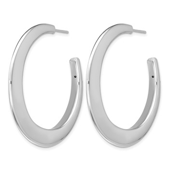 Leslie's Sterling Silver Rh-Plated Polished Graduated J-hoop Post Earrings — alternate view