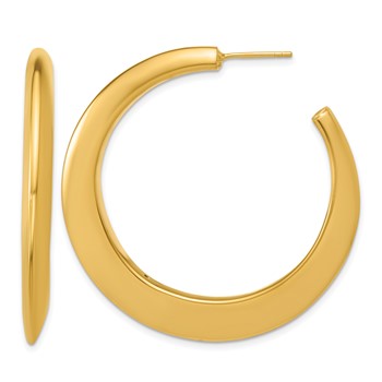 Leslie's Sterling Silver Gold-plated Polished Graduated J-hoop Post Earring