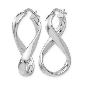 Leslie's Sterling Silver RH-plated Polished Twisted Hoop Earrings — alternate view