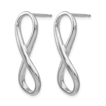 Leslie's Sterling Silver RH-plated Polished Infinity Symbol Post Earrings — alternate view