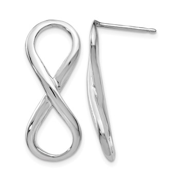 Leslie's Sterling Silver RH-plated Polished Infinity Symbol Post Earrings