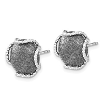 Leslie's SS Ruthenium-plated Textured & Laser-cut Post Earrings — alternate view