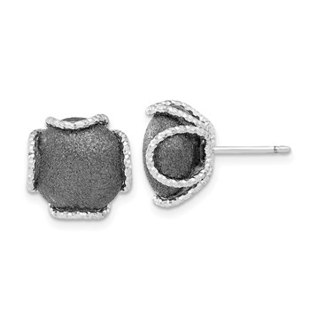 Leslie's SS Ruthenium-plated Textured & Laser-cut Post Earrings