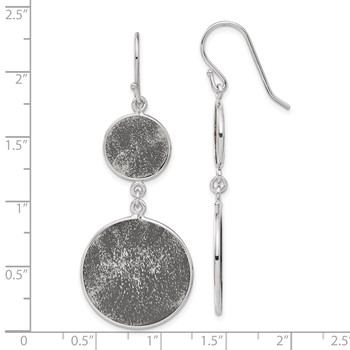 Leslie's Sterling Silver Ruthenium-plated Shepherd Hook Earrings — alternate view