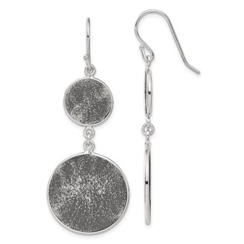 Leslie's Sterling Silver Ruthenium-plated Shepherd Hook Earrings