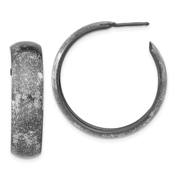Leslie's Sterling Silver Ruthenium-plated Post Hoop Earrings