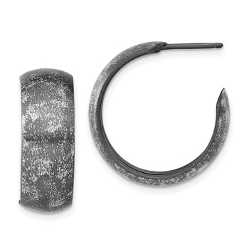 Leslie's Sterling Silver Ruthenium-plated Post Hoop Earrings