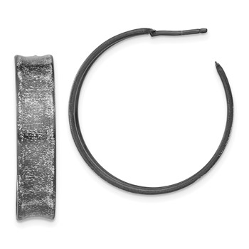 Leslie's Sterling Silver Ruthenium-plated Post Hoop Earrings