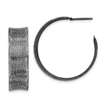 Leslie's Sterling Silver Ruthenium-plated Post Hoop Earrings