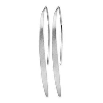 Leslie's Sterling Silver Rhodium-plated Polished & Brushed Earrings — alternate view