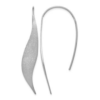 Leslie's Sterling Silver Rhodium-plated Polished & Brushed Earrings