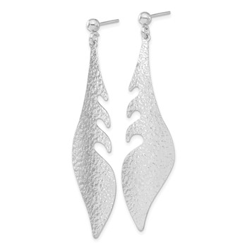 Leslie's Sterling Silver Polished and Textured Post Dangle Earrings — alternate view