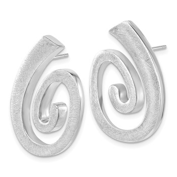 Leslie's Sterling Silver Polished & Textured Swirl Post Dangle Earrings — alternate view