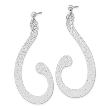 Leslie's Sterling Silver Polished and Textured Post Dangle Earrings — alternate view