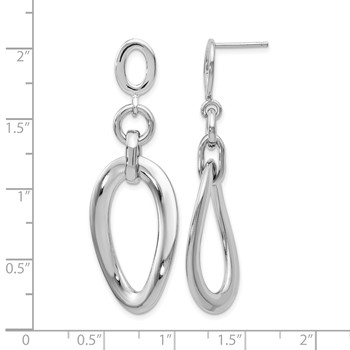 Leslie's Sterling Silver RH-plated Polished Post Dangle Earrings — alternate view