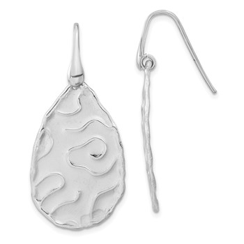 Leslie's Sterling Silver Rhodium-plated Satin Finish Dangle Earrings