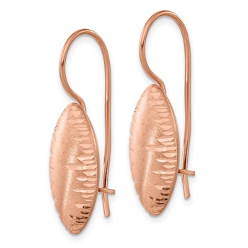 Leslie's Sterling Silver Rose Gold-plated Satin & Diamond-cut Dangle Earrings — alternate view