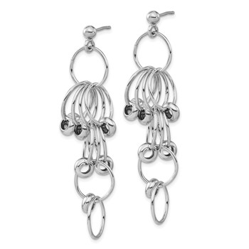 Leslie's Sterling Silver Polished Post Dangle Link Earrings — alternate view
