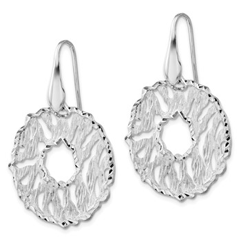 Leslie's Sterling Silver Matte & Diamond-cut Dangle Earrings — alternate view