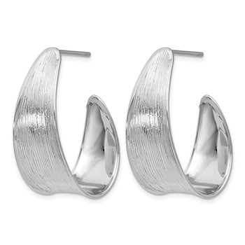 Leslie's Sterling Silver RH-plated Polished and Textured Earrings — alternate view