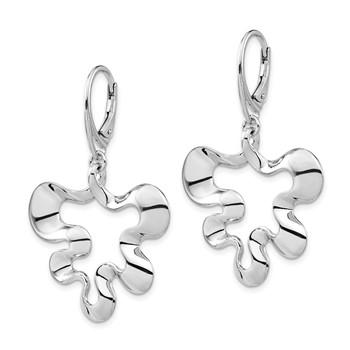 Leslie's Sterling Silver Polished Contemporary Leverback Dangle Earrings — alternate view
