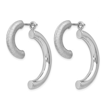 Leslie's Sterling Silver Polished D/C Removable Front Back Earrings — alternate view