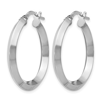 Leslie's Sterling Silver RH-plated Polished Hoop Earrings — alternate view