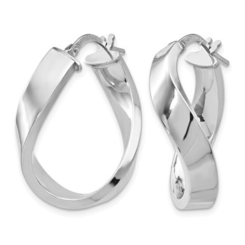 Leslie's Sterling Silver RH-plated Polished Twisted Hoop Earrings — alternate view