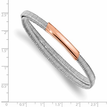 Leslie's Sterling Silver & Rose-tone Mesh Flexible Slip-on Bracelet — alternate view