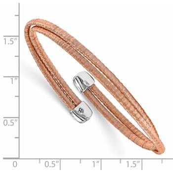 Leslie's Sterling Silver Rose-tone Flexible Cuff Bangle — alternate view