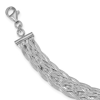 Leslie's Sterling Silver RH-plate Polished w/4 in ext. Choker Necklace — alternate view