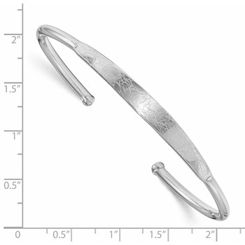 Leslie's Sterling Silver Polished & Scratch Finish Cuff Bangle — alternate view