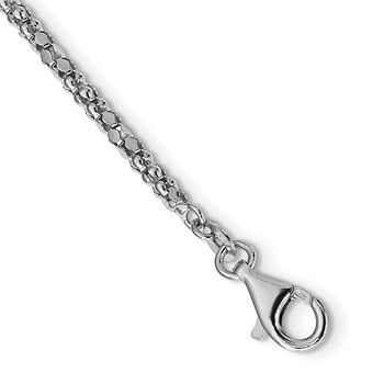Leslie's Sterling Silver Rhodium w/2 in ext. 3 Layer Fancy Necklace — alternate view