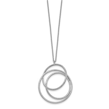 Leslie's Sterling Silver Rhodium Brushed & Polished Necklace — alternate view