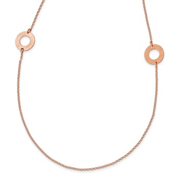 Leslie's Sterling Silver Rose-tone Fancy Necklace