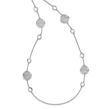 Leslie's Sterling Silver Rhodium-plated Filigree Necklace — alternate view