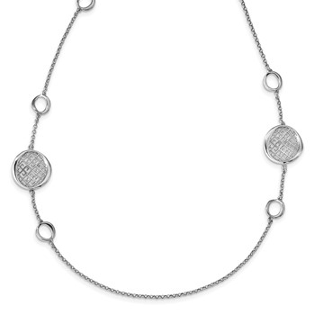 Leslie's Sterling Silver Rhodium-plated Filigree Necklace