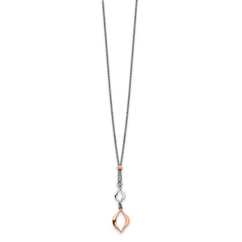 Leslie's Sterling Silver RH-plated & Rose-tone w/1.5in ext. Necklace — alternate view