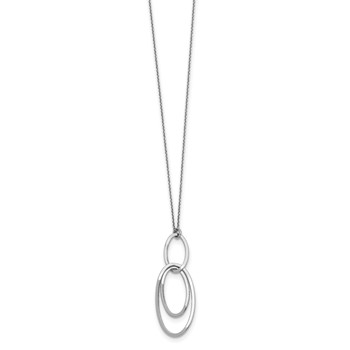 Leslie's Sterling Silver Rhodium-plated Polished w/1.5in ext. Necklace — alternate view