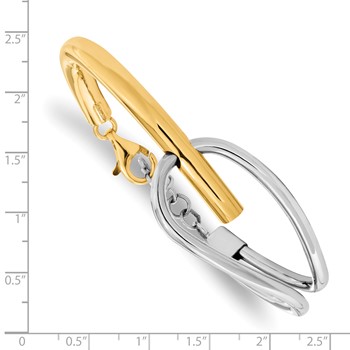 Leslie's Sterling Silver & Gold-tone Polished Bangle Bracelet — alternate view