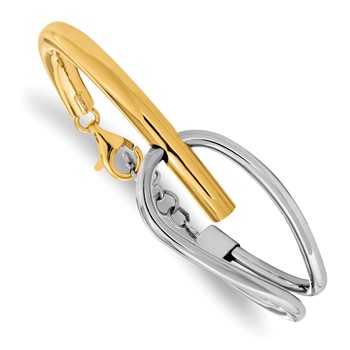 Leslie's Sterling Silver & Gold-tone Polished Bangle Bracelet